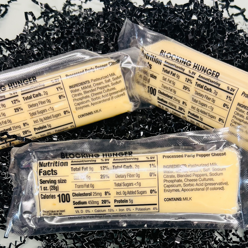 8oz Cheese Block | A solid block of premium cheese. Easy to slice, reseal, and store.